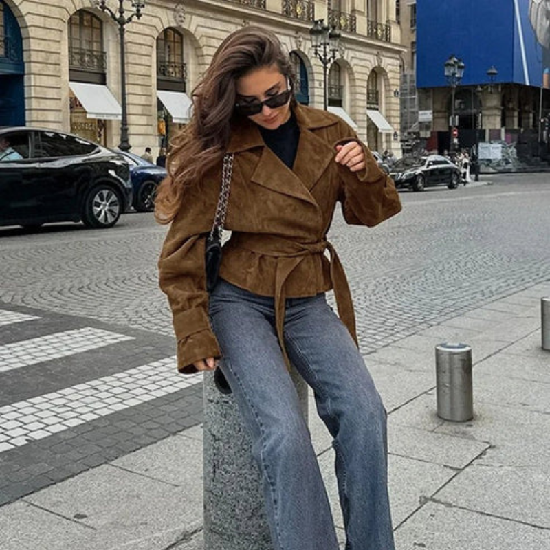 The Ariah Suede Wrap Jacket