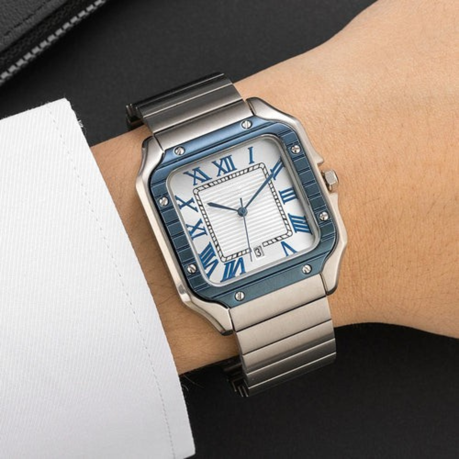 The Vienna Stainless Steel Square Watch