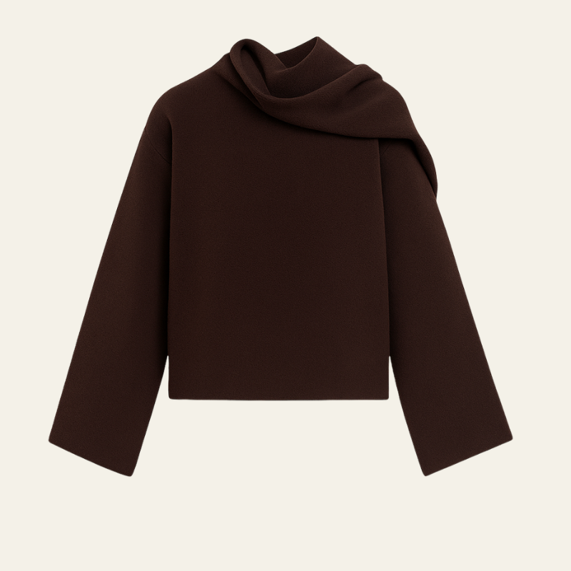 The Oslo Scarf-Neck Knit Sweater