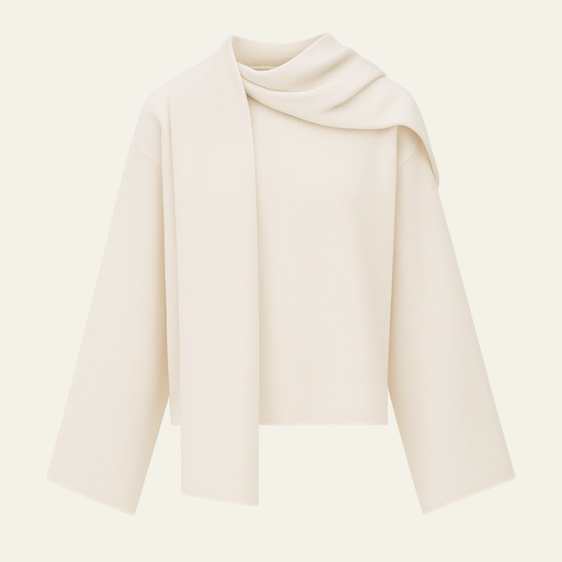 The Oslo Scarf-Neck Knit Sweater