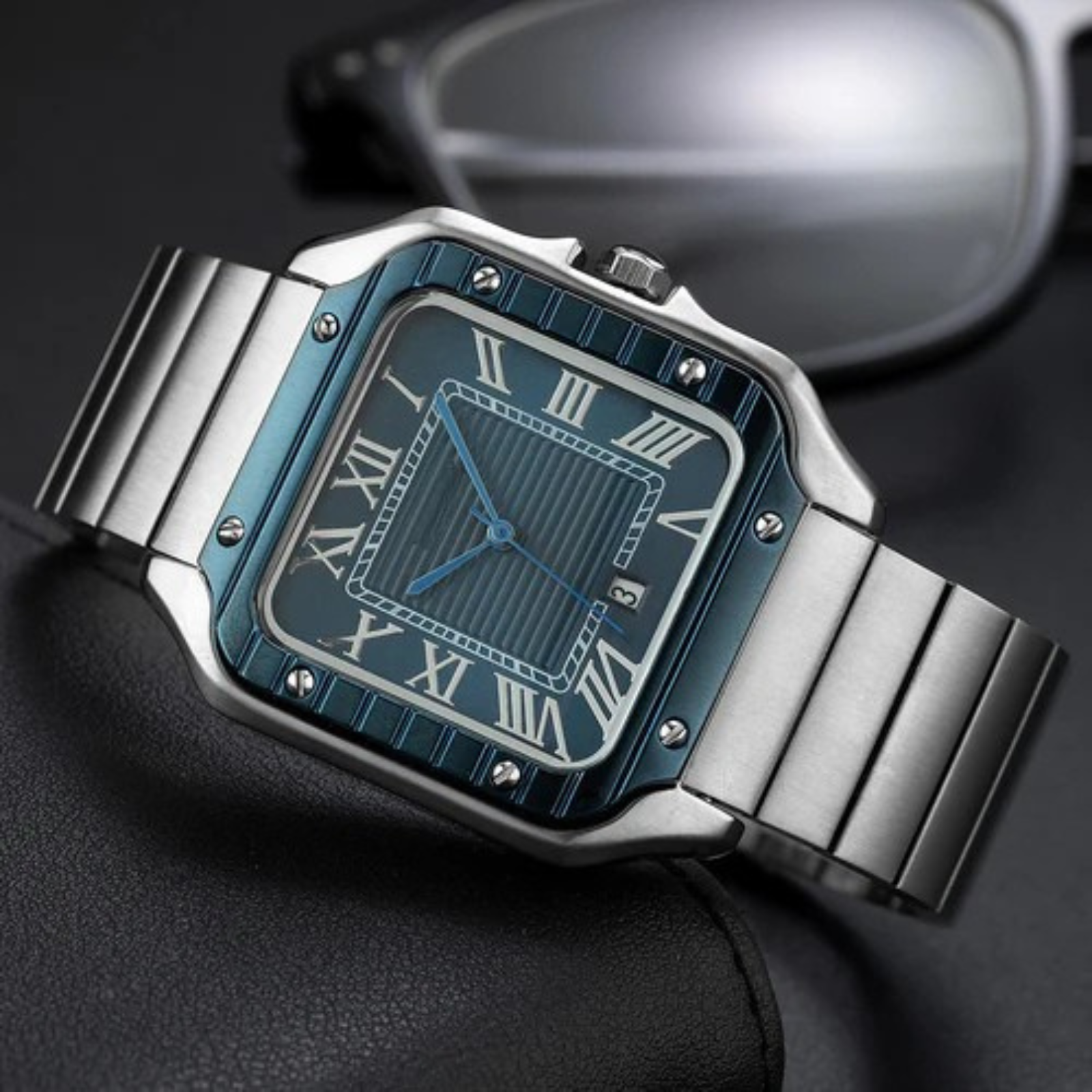 The Vienna Stainless Steel Square Watch