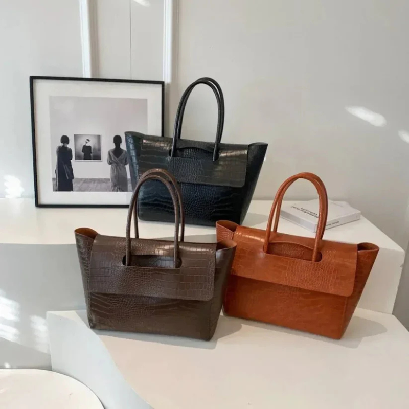 The Claudia Croc-Pattern Tote Bag