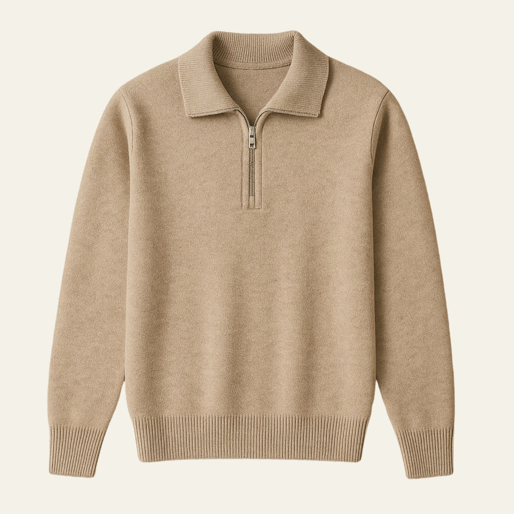 The Zürich Cashmere Quarter Zip Sweater