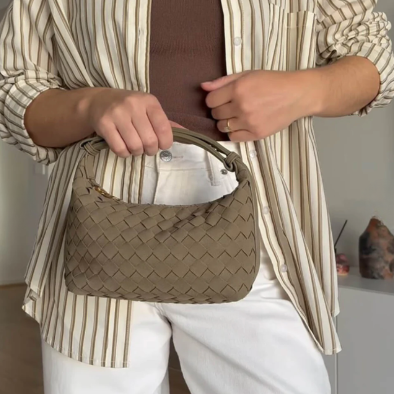 The Verona Woven Suede Shoulder Bag