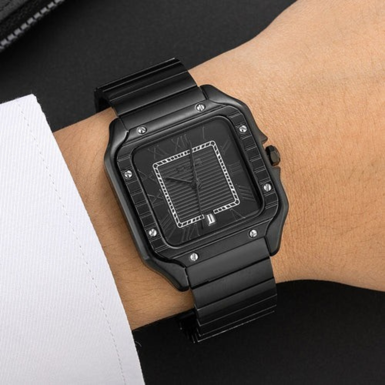 The Vienna Stainless Steel Square Watch