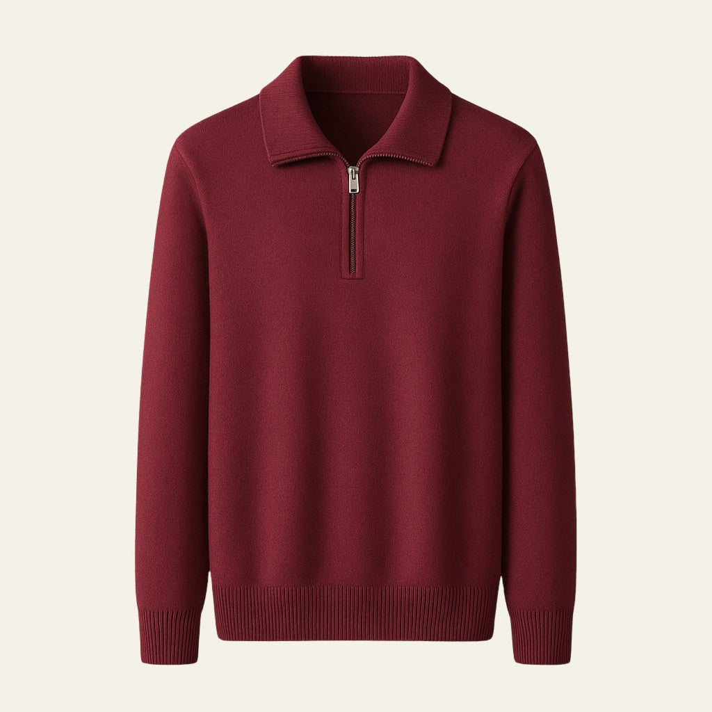 The Zürich Cashmere Quarter Zip Sweater
