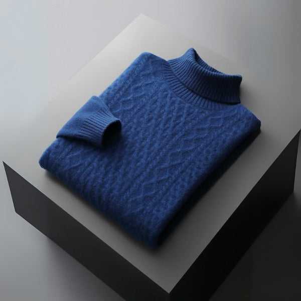 The Cortina Merino Wool Cable Turtleneck
