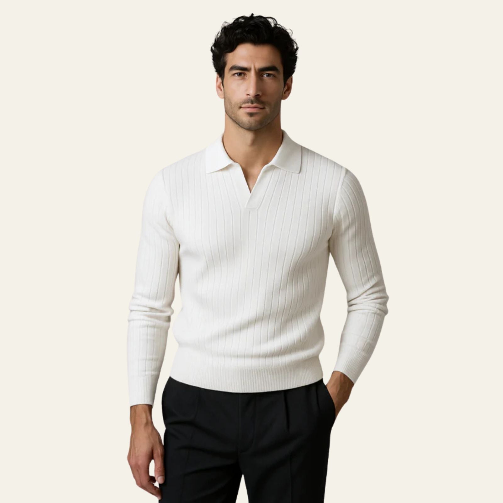 The Lucerne Ribbed Knit Polo