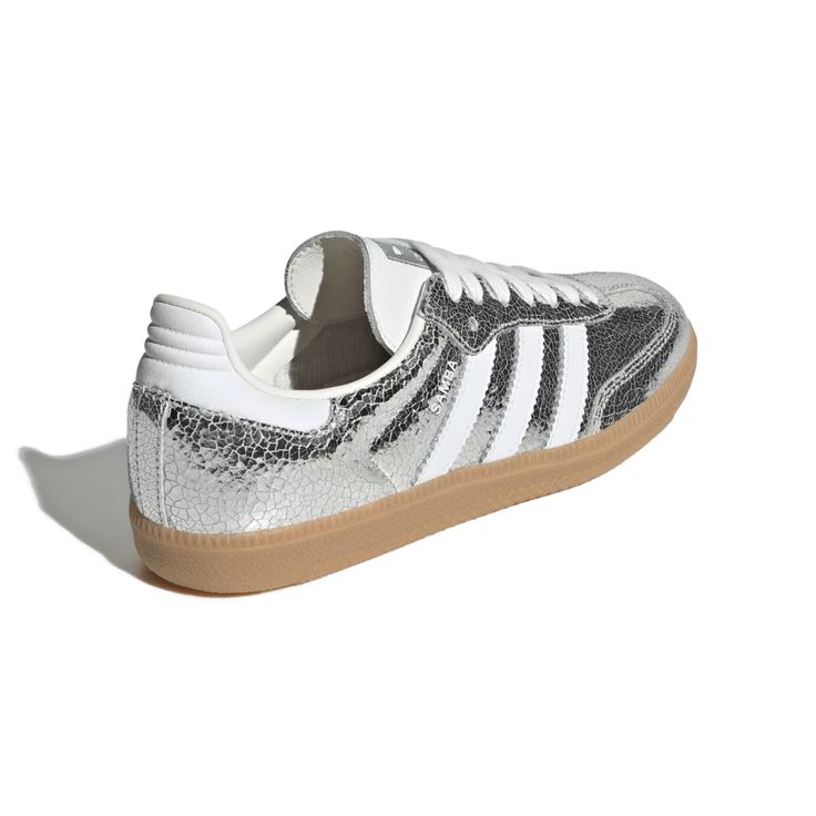 Samba OG Silver Metallic Cracked Leather
