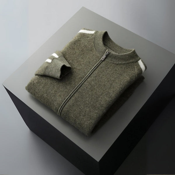 The Oslo Wool Track Zip Knit