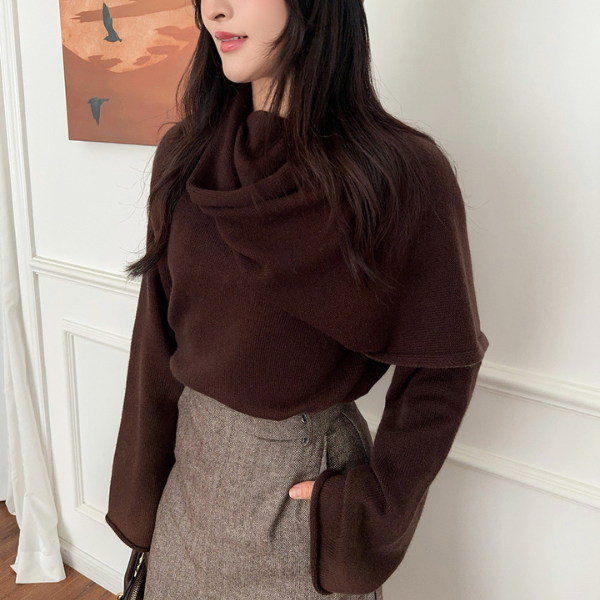 The Oslo Scarf-Neck Knit Sweater