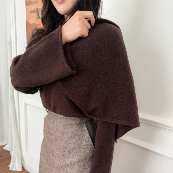 The Oslo Scarf-Neck Knit Sweater