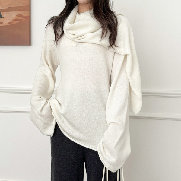 The Oslo Scarf-Neck Knit Sweater