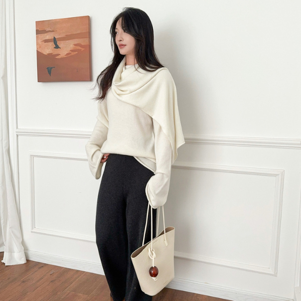 The Oslo Scarf-Neck Knit Sweater
