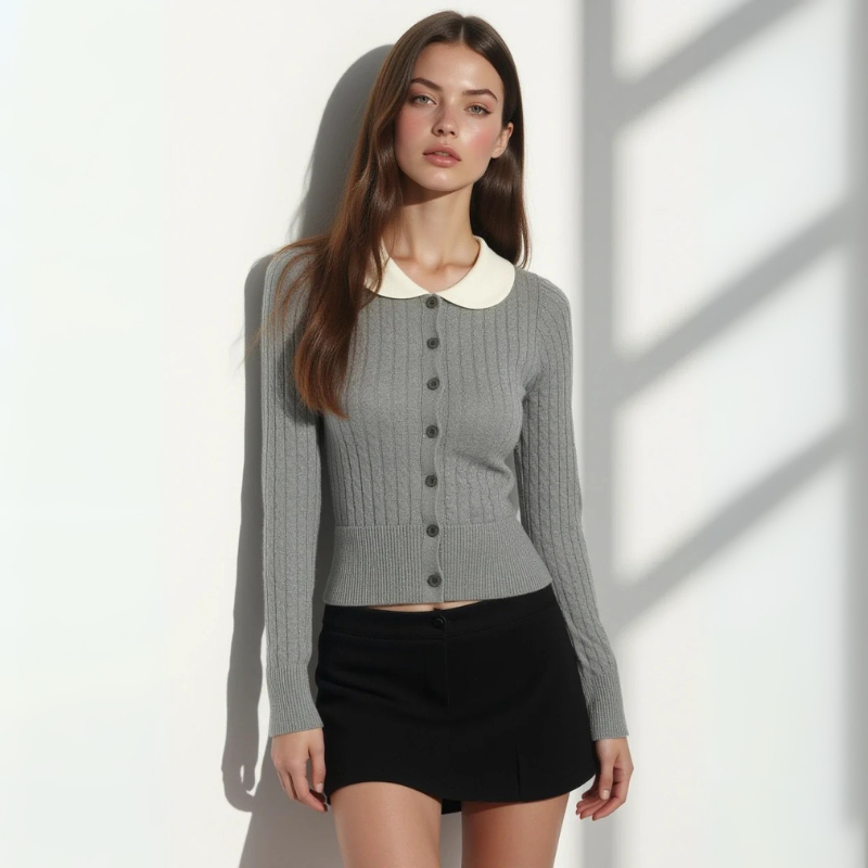 The Brunell Grey Heritage Cardigan