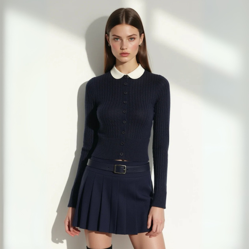 The Brunell Navy Heritage Cardigan