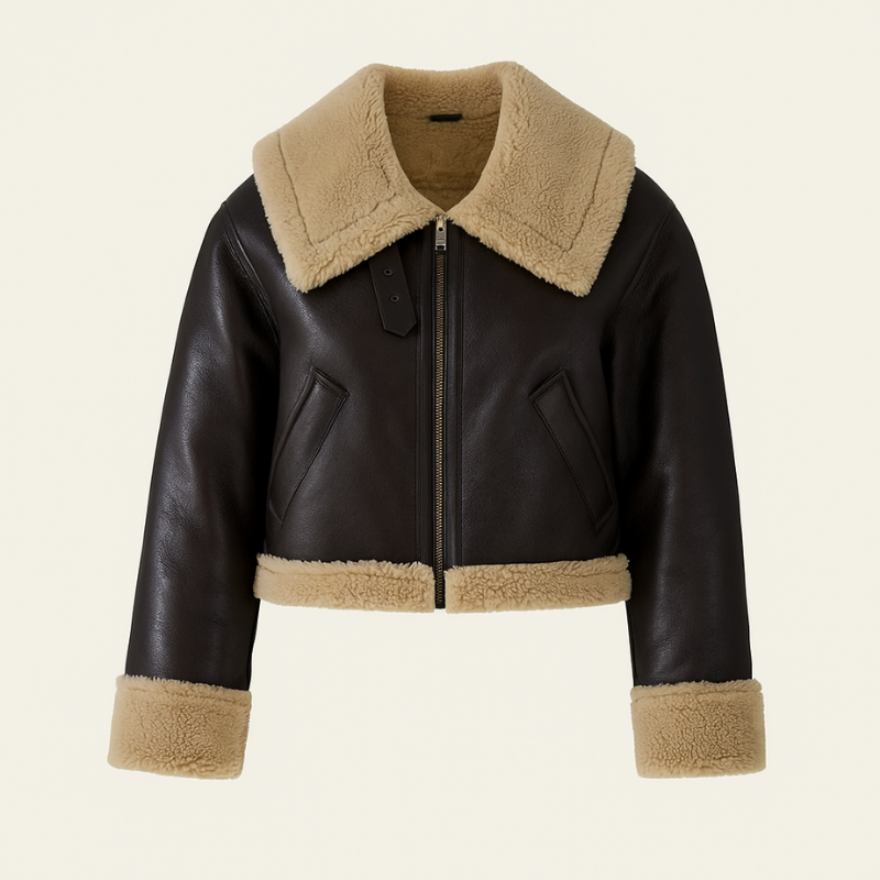 The Amelia Aviator Leather Jacket