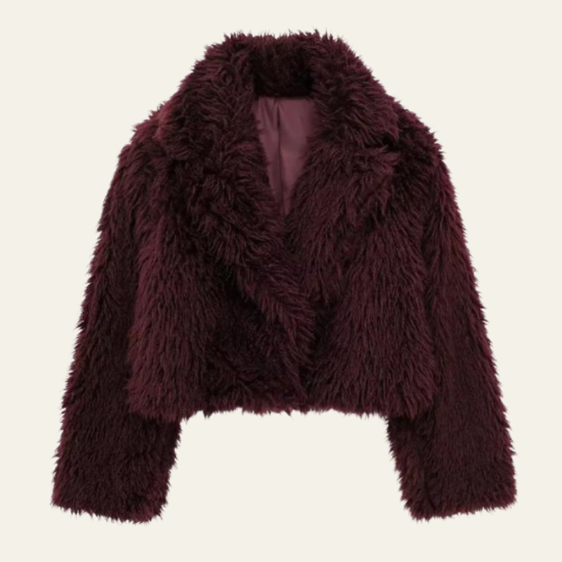 The Bordeaux Faux Fur Cropped Jacket