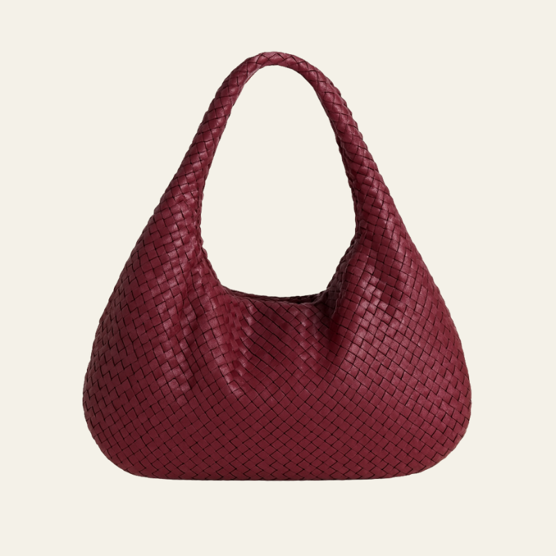 The Bordeaux Woven Leather Hobo Bag
