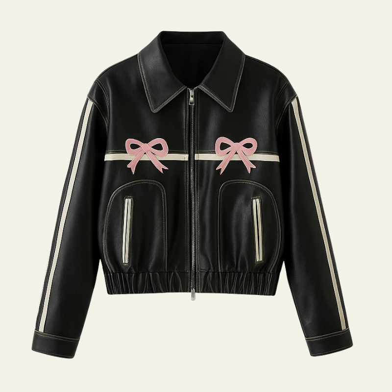 The Milan Leather Bow Jacket