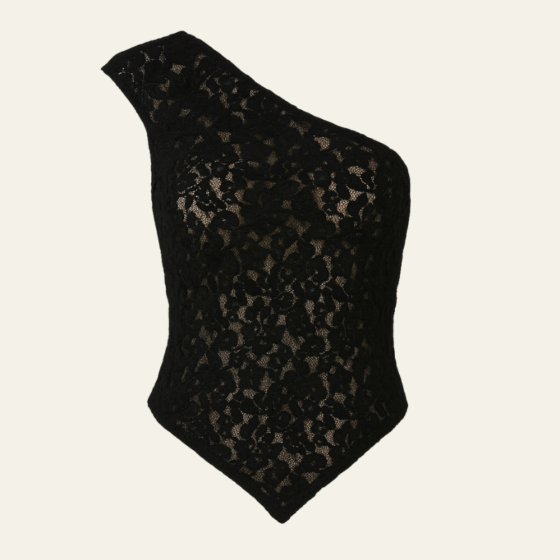 The Nice One-Shoulder Lace Top