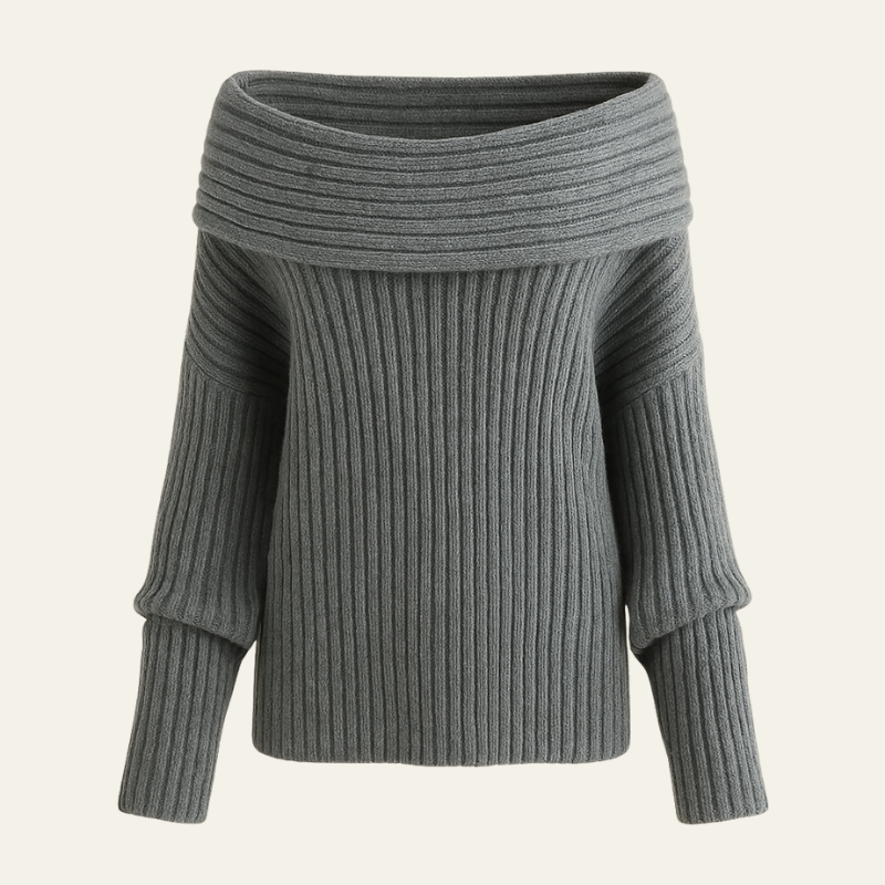 The Oslo Ribbed Off-Shoulder Sweater