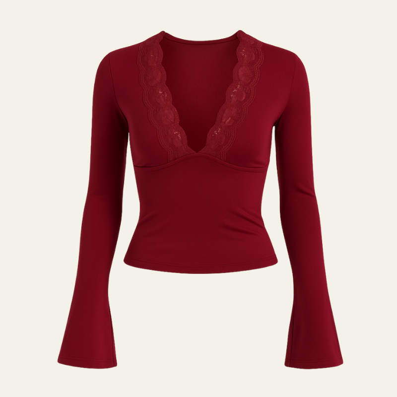 The Verona Lace Crop Trim Top