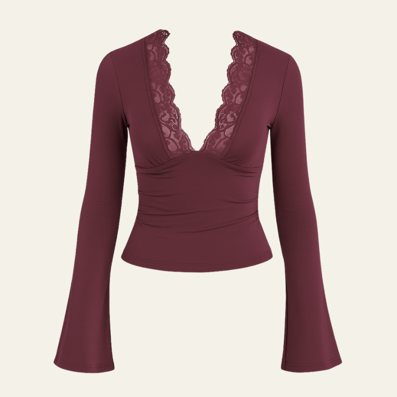 The Verona Lace Crop Trim Top