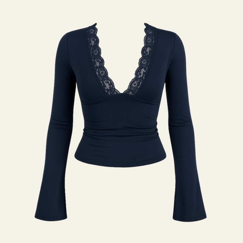 The Verona Lace Crop Trim Top
