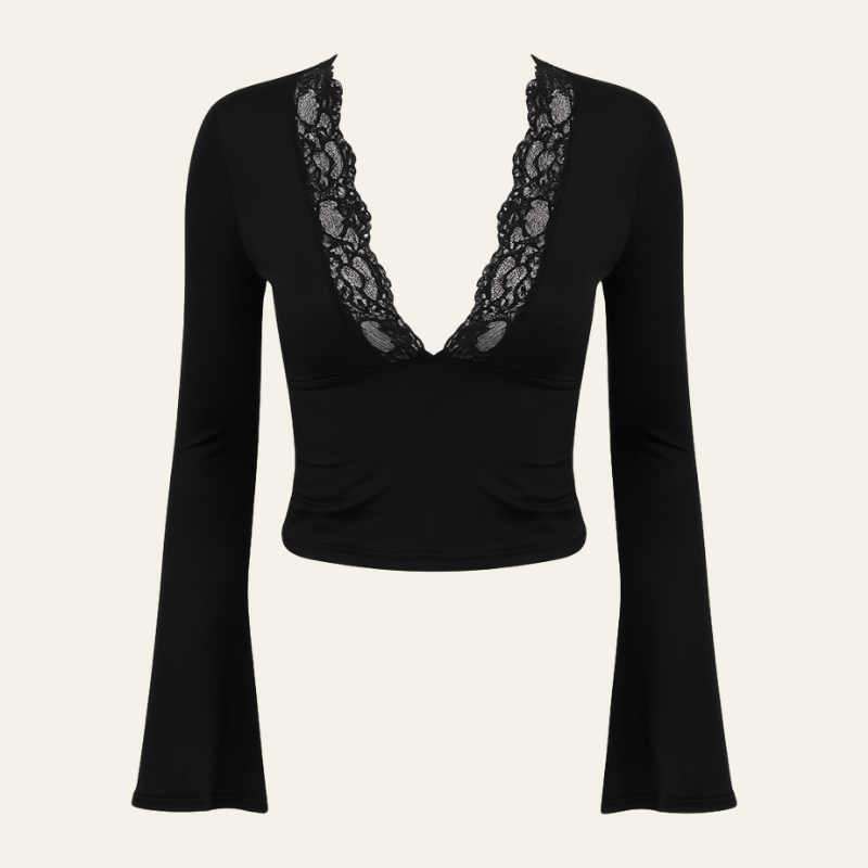 The Verona Lace Crop Trim Top