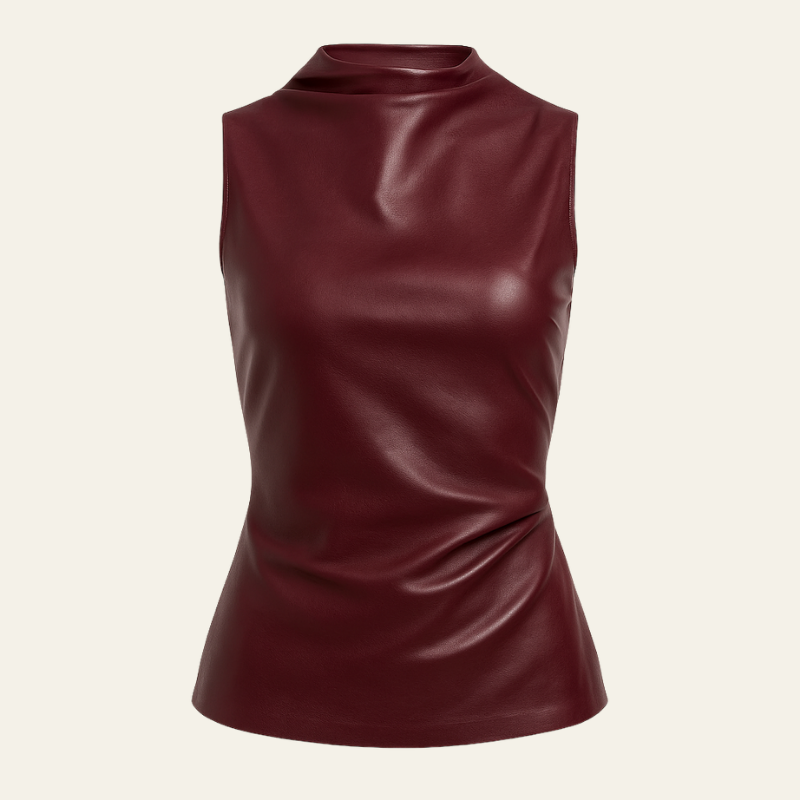 The Verona Leather Sleeveless Top