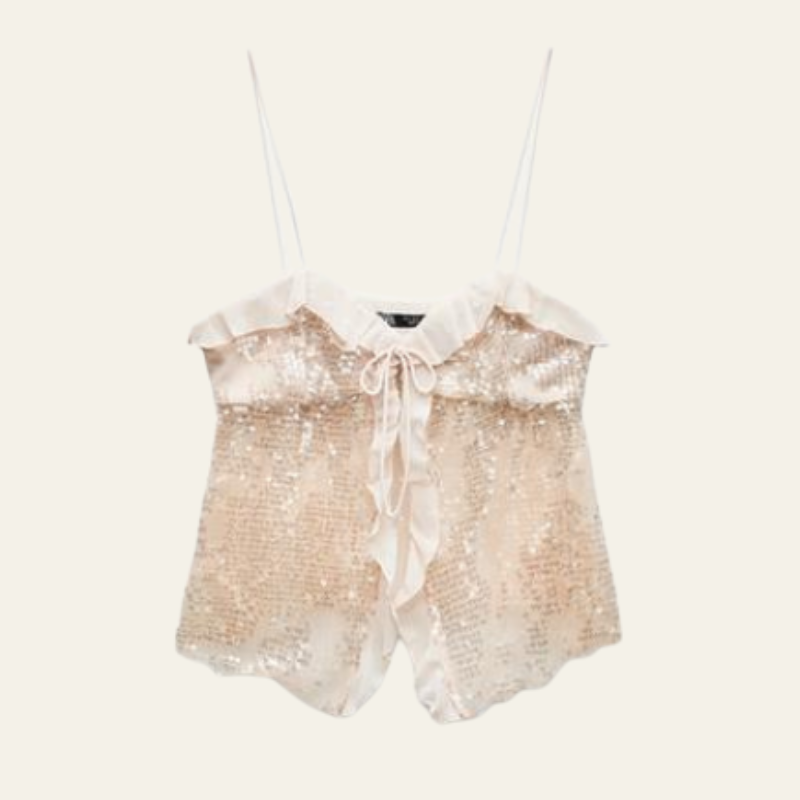 The Amalfi Crop Sequin Camisole