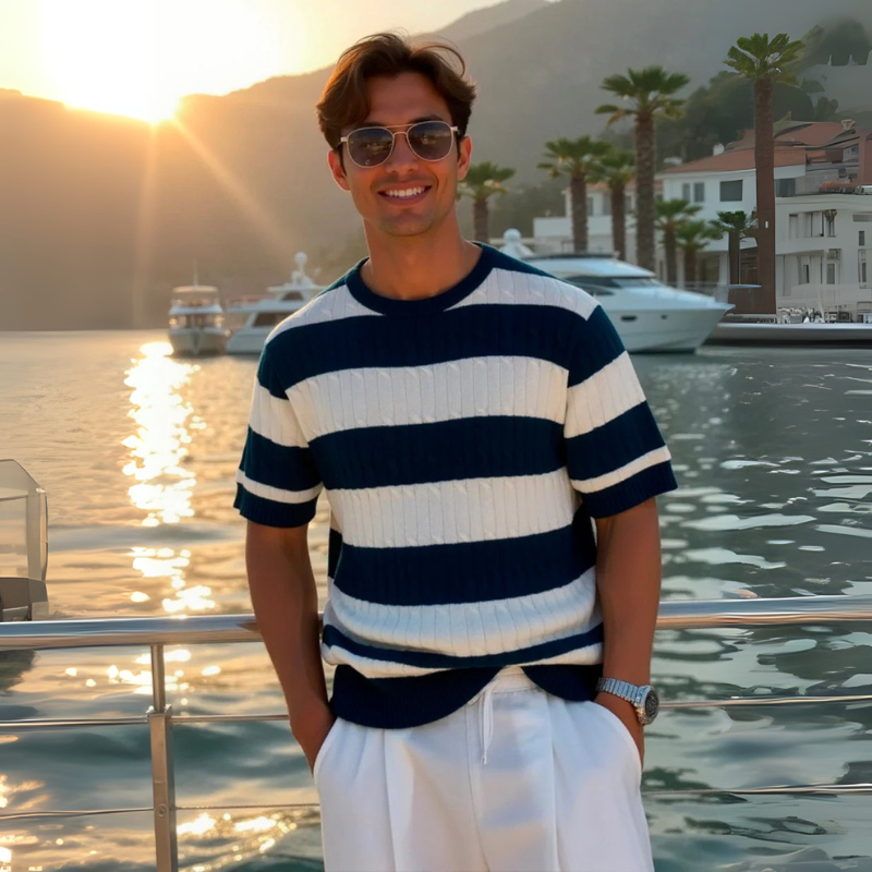 The Vietri Cotton Stripe Knit T-Shirt